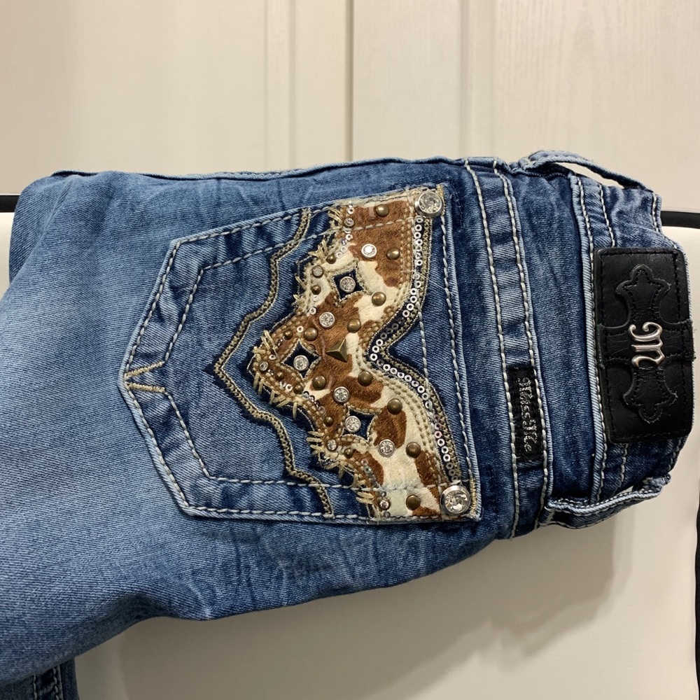 Cowhide pocket miss me bootcut jeans